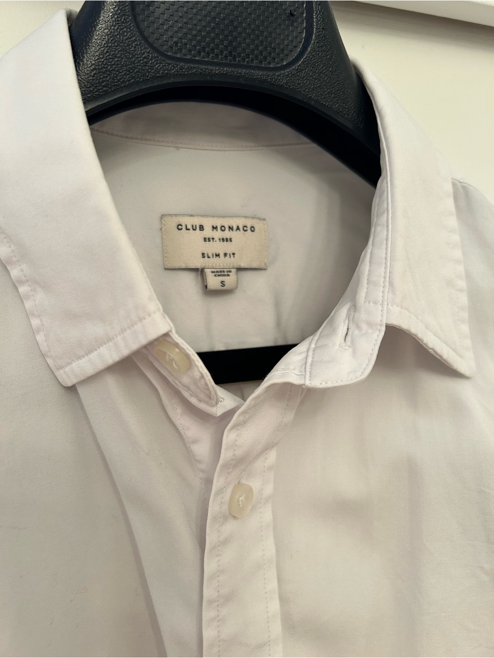 Club Monaco Slim Fit Dress Shirt — White / soft cotton